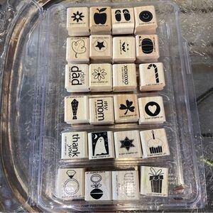 Stampin’ Up Holiday Blitz Scrapbooking Stamp Set, Set Of 24
